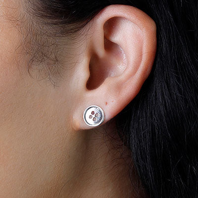 Brinco de Prata Botão