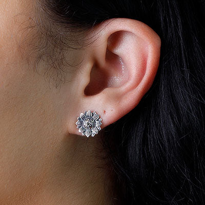 Brinco de Prata Girassol