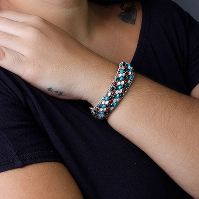 Bracelete de Prata com Pedras