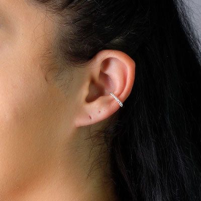 Piercing de Prata Pressão para Orelha