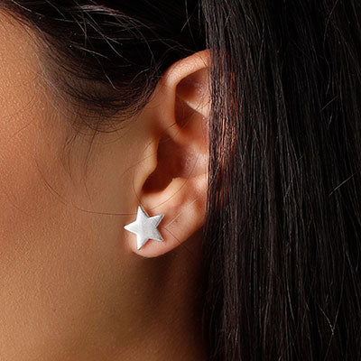 Brinco de Prata Lua e Estrela