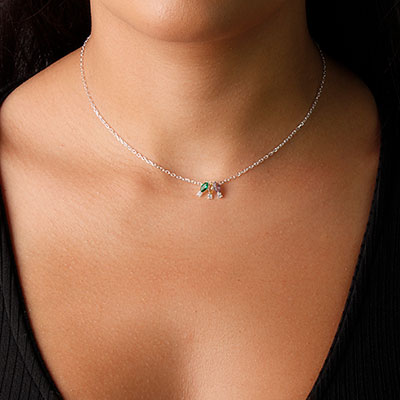 Gargantilha de Prata com Zircônia