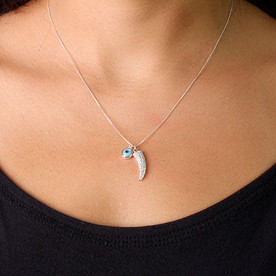 Gargantilha de Prata Olho Grego