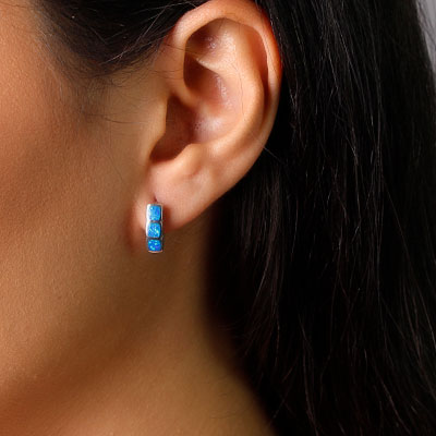 Argola de Prata com Opala