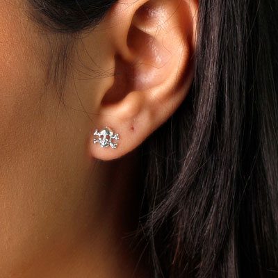 Brinco de Prata Caveira