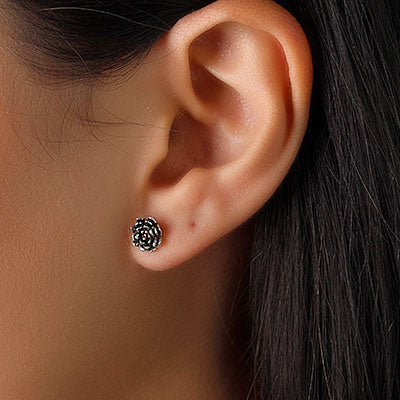 Brinco de Prata Rosa