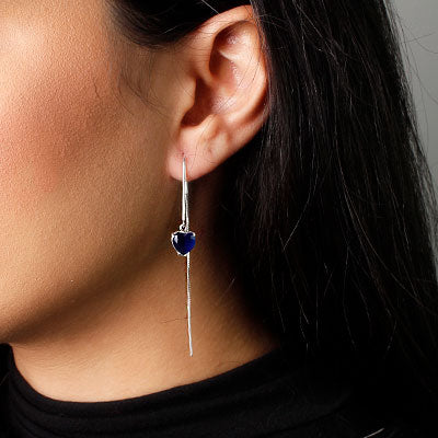 Brinco de Prata Corrente com Zircônia