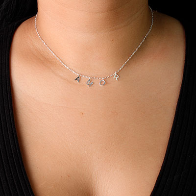 Gargantilha de Prata Amor- 54919