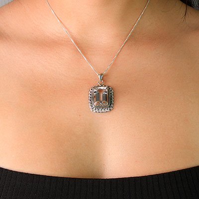 Pingente de Prata com Cristal