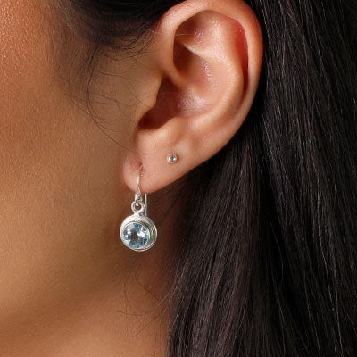 Brinco de Prata com Topázio