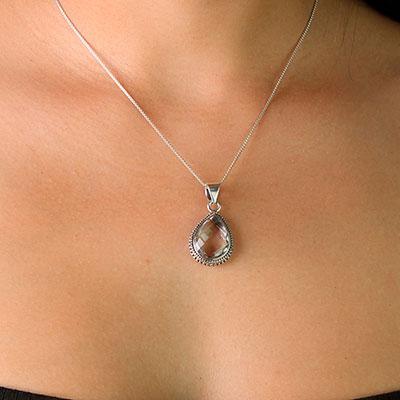 Pingente de Prata com Cristal