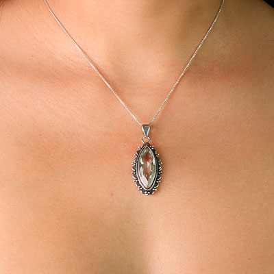 Pingente de Prata com Cristal