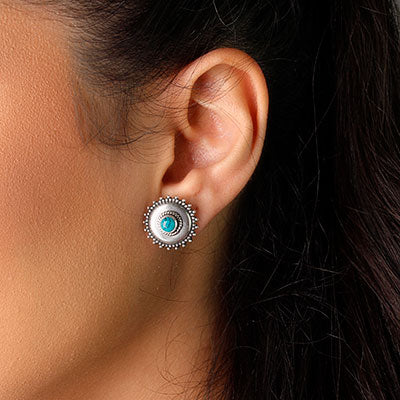 Brinco de Prata com Turquesa