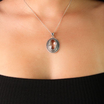 Pingente de Prata com Cristal