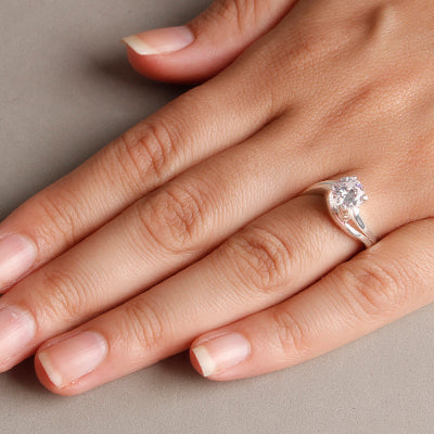 Anel de Prata Solitário