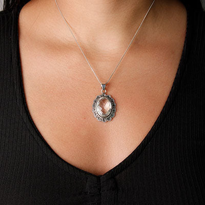 Pingente de Prata com Cristal