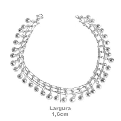 Tornozeleira de Prata Indiana - 55643