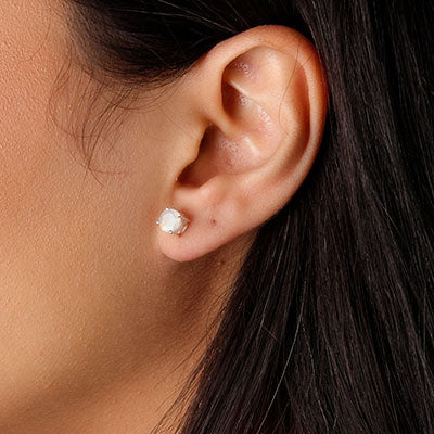 Brinco de Prata Pedra da Lua