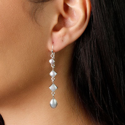 Brinco de Prata com Pérolas