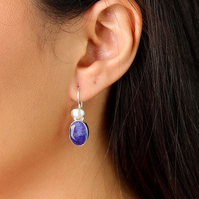 Brinco de Prata com Pedras