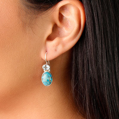 Brinco de Prata com Pedras