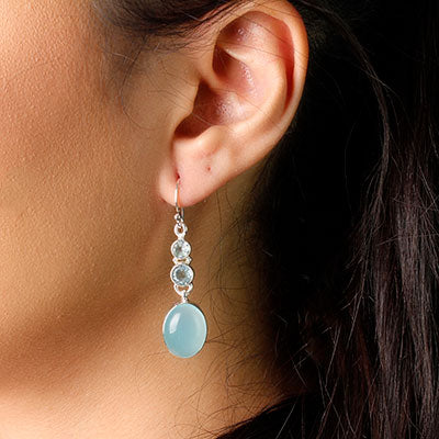 Brinco de Prata com Pedras