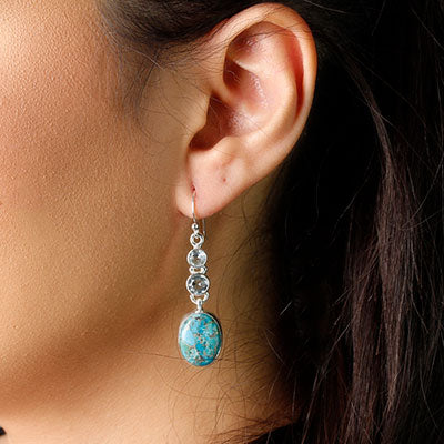 Brinco de Prata com Pedras