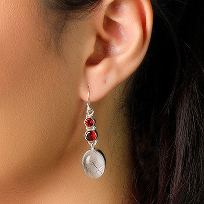 Brinco de Prata com Pedras