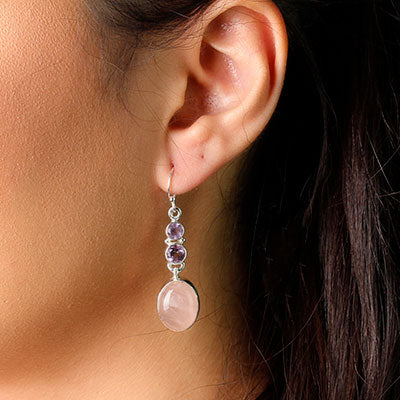 Brinco de Prata com Pedras