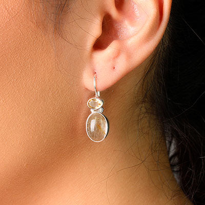 Brinco de Prata com Pedras