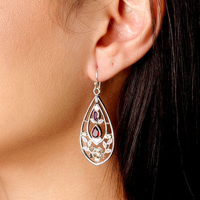 Brinco de Prata com Pedras