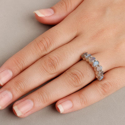 Anel de Prata com Labradorita