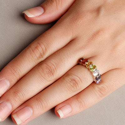 Anel de Prata com Pedras