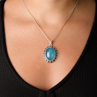 Pingente de Prata com Calcedônia