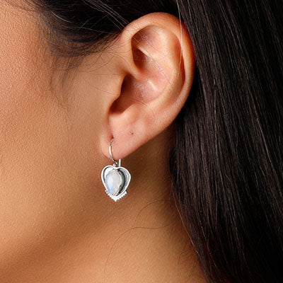 Brinco de Prata com Pedra da Lua - 55913