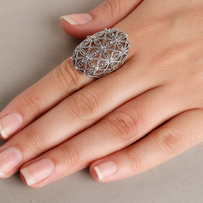 Anel de Prata com Marcassitas