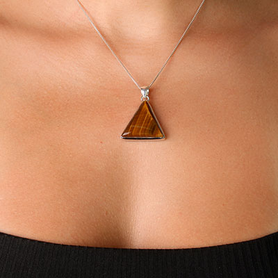 Pingente de Prata com Olho de Tigre