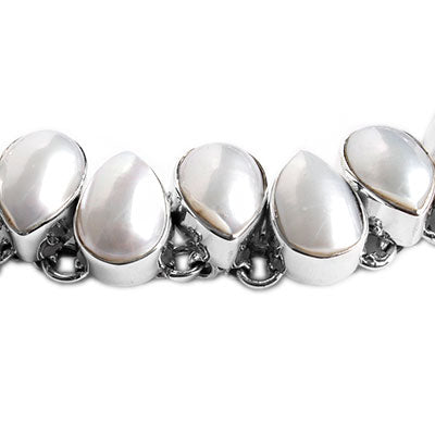 Pulseira de Prata com Pérolas