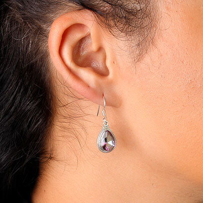 Brinco de Prata com Cristal