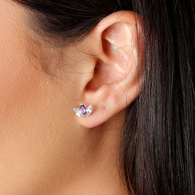 Brinco de Prata com Pedras