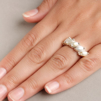 Anel de Prata com Pérolas