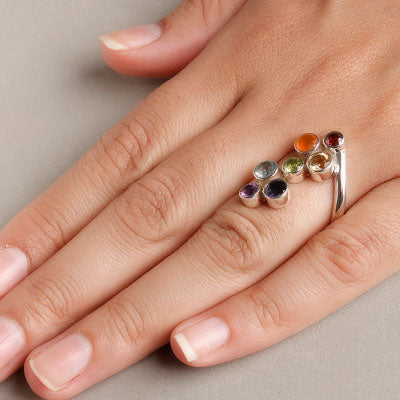 Anel de Prata com Pedras