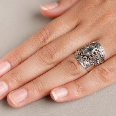 Anel de Prata com Topázio