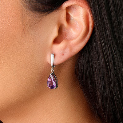 Argola de Prata com Ametista - 56035