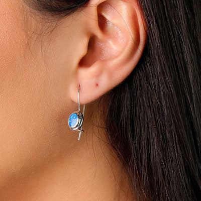 Brinco de Prata com Opala