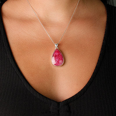 Pingente de Prata com Rubi