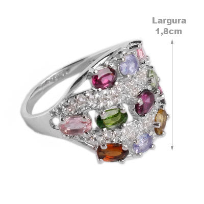 Anel de Prata com Pedras