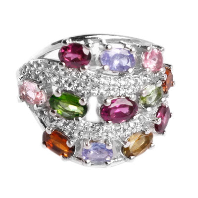 Anel de Prata com Pedras