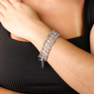 Pulseira de Prata Flor - 56072