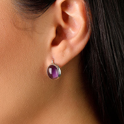 Argola de Prata com Ametista